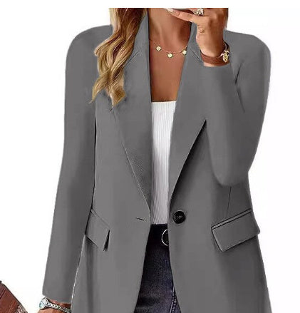 Women's Lapel Button Jacket
