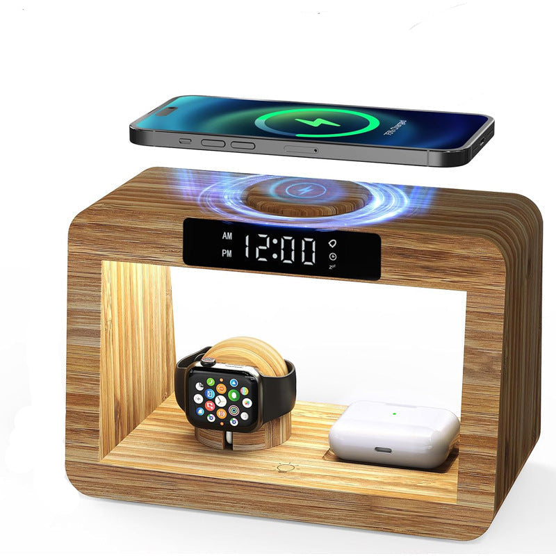 Multifunctional Bamboo Wireless Charger