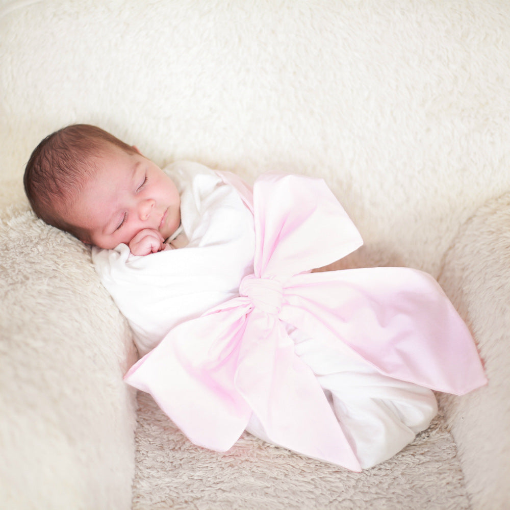 Baby Swaddling Blanket with Bow Scarf