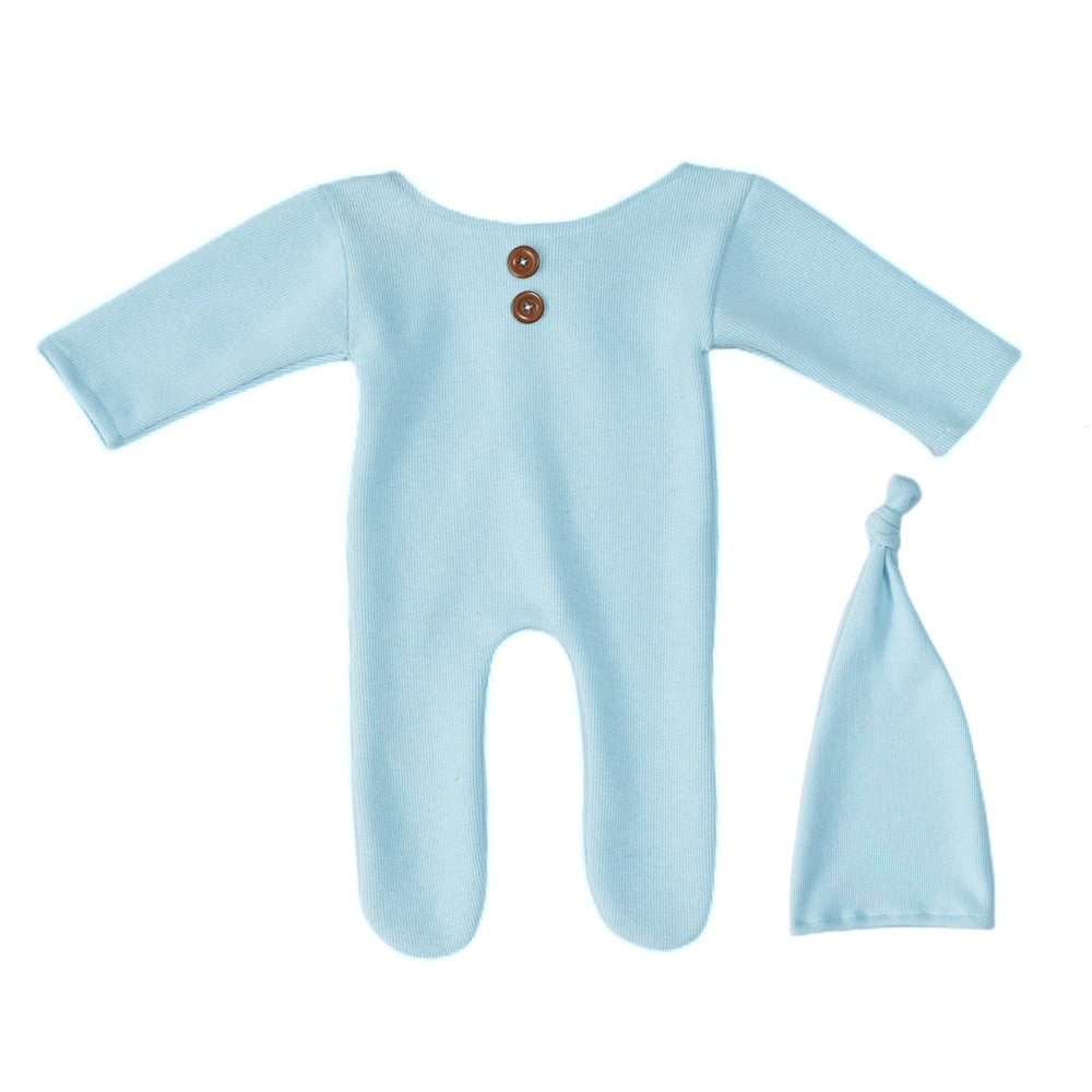 Newborn 1st Pic Knitted Jumpsuit 2-Piece Set