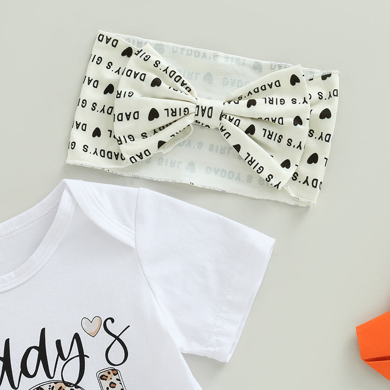Daddy's Girl Leopard Outfit 3pcs set