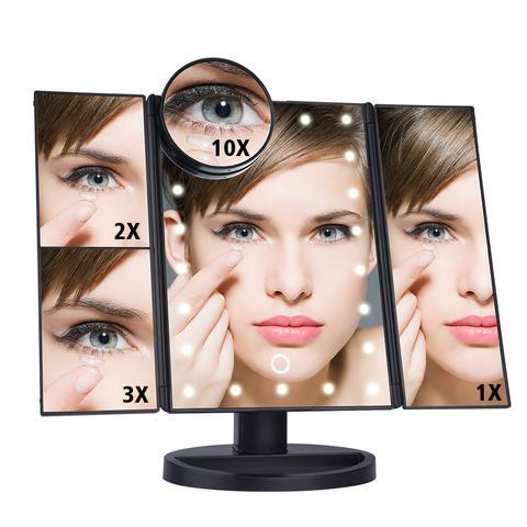 Compact Three-Sided Foldable Beauty Mirror