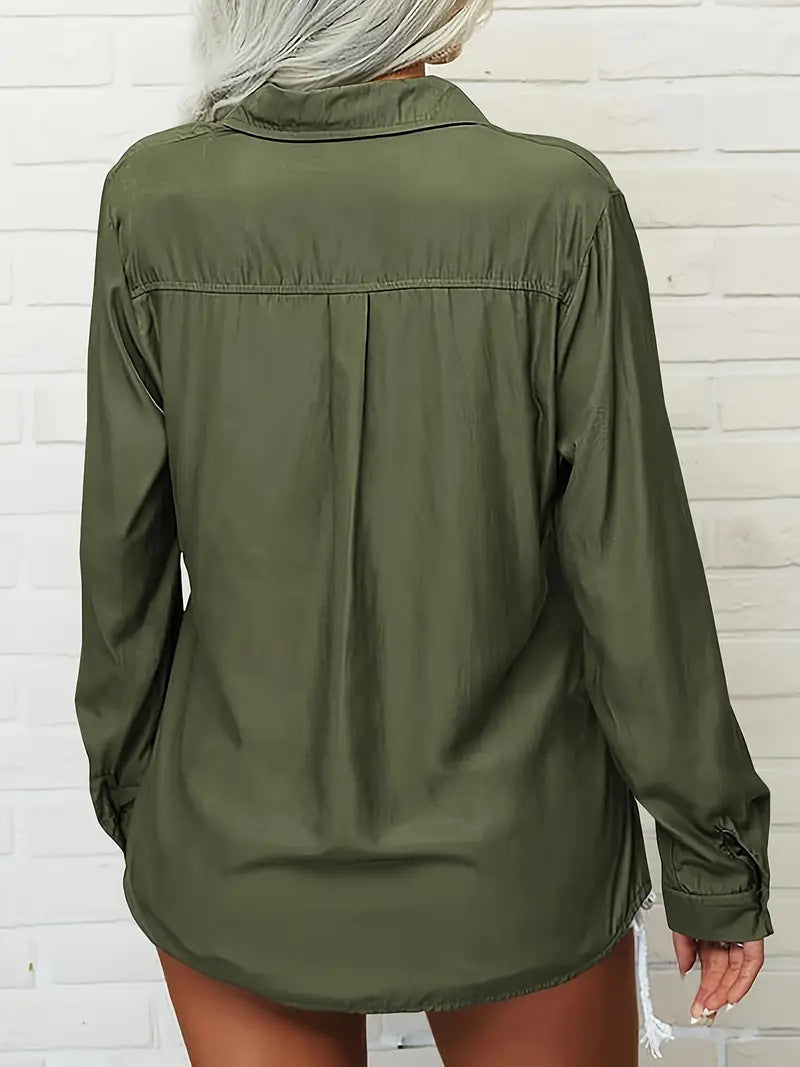 Women's Chiffon Button Down Blouse