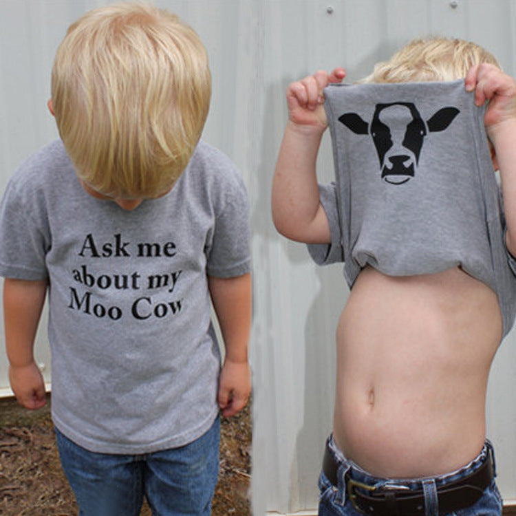 Boy's Ask Me About My Moo Cow T-Shirt