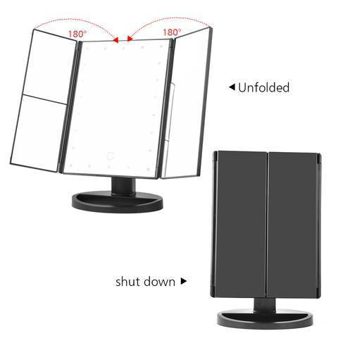 Compact Three-Sided Foldable Beauty Mirror