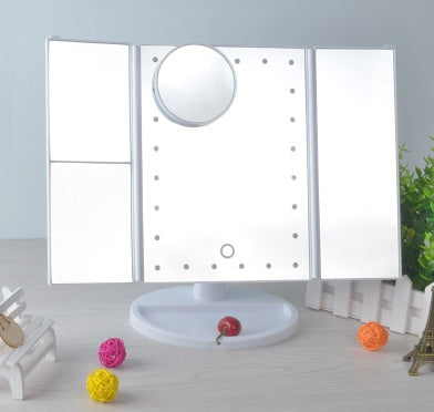 Compact Three-Sided Foldable Beauty Mirror