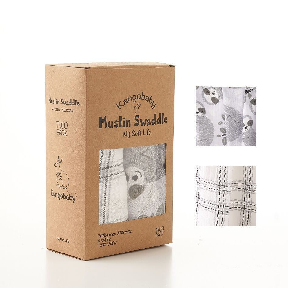 Kangobaby Bamboo Swaddle 2pk