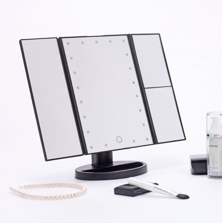 Compact Three-Sided Foldable Beauty Mirror