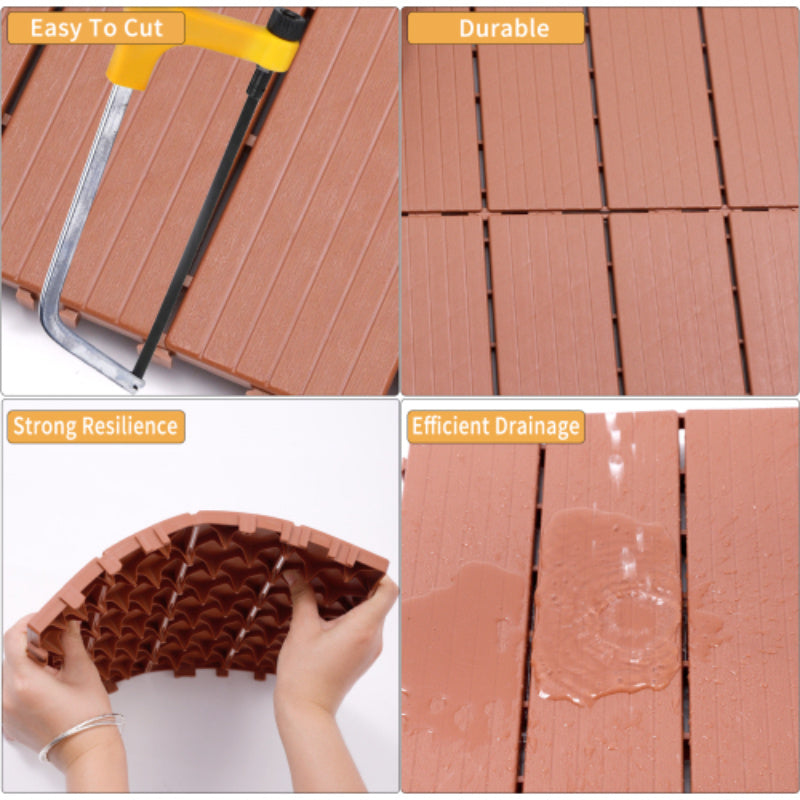 Plastic Interlocking Deck Tiles 44pk