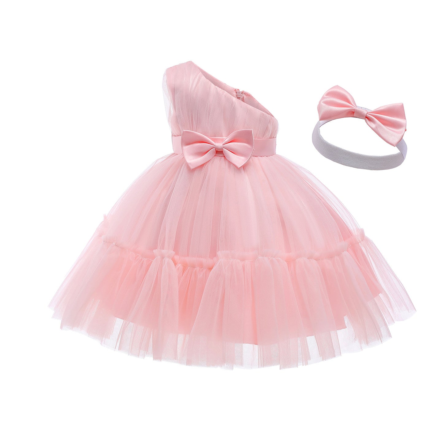 Baby Mesh One Shoulder Dress