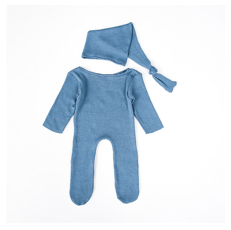 Newborn 1st Pic Knitted Jumpsuit 2-Piece Set