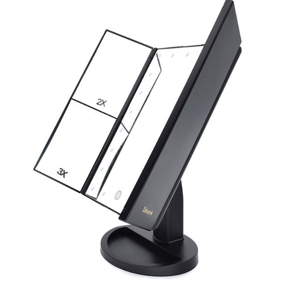 Compact Three-Sided Foldable Beauty Mirror