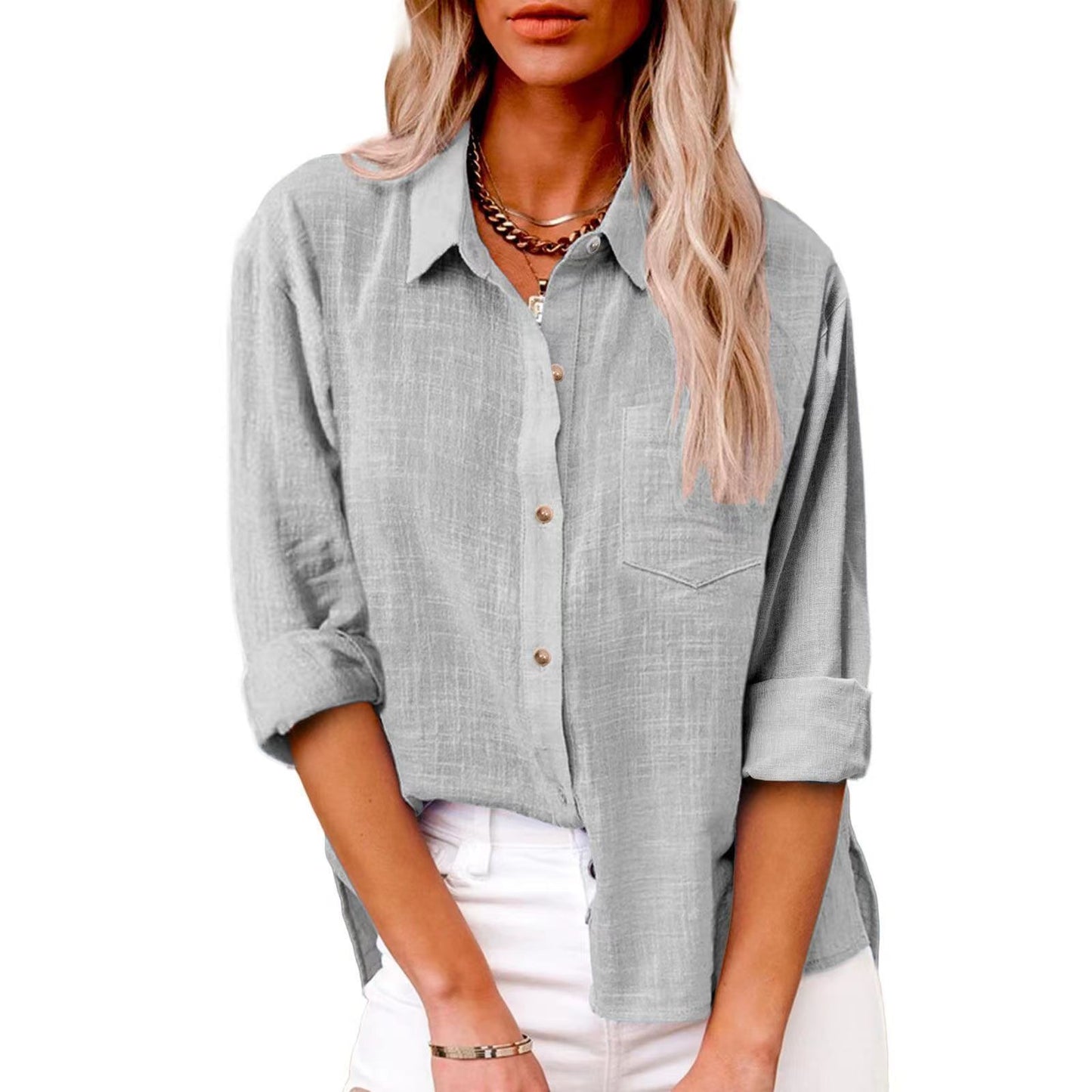 Women's Linen Button-Down Shirt