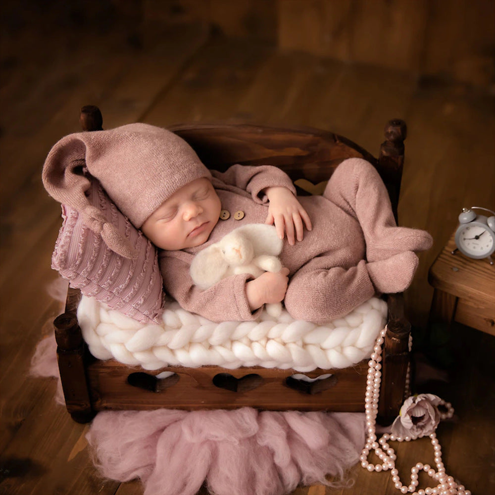 Newborn 1st Pic Knitted Jumpsuit 2-Piece Set