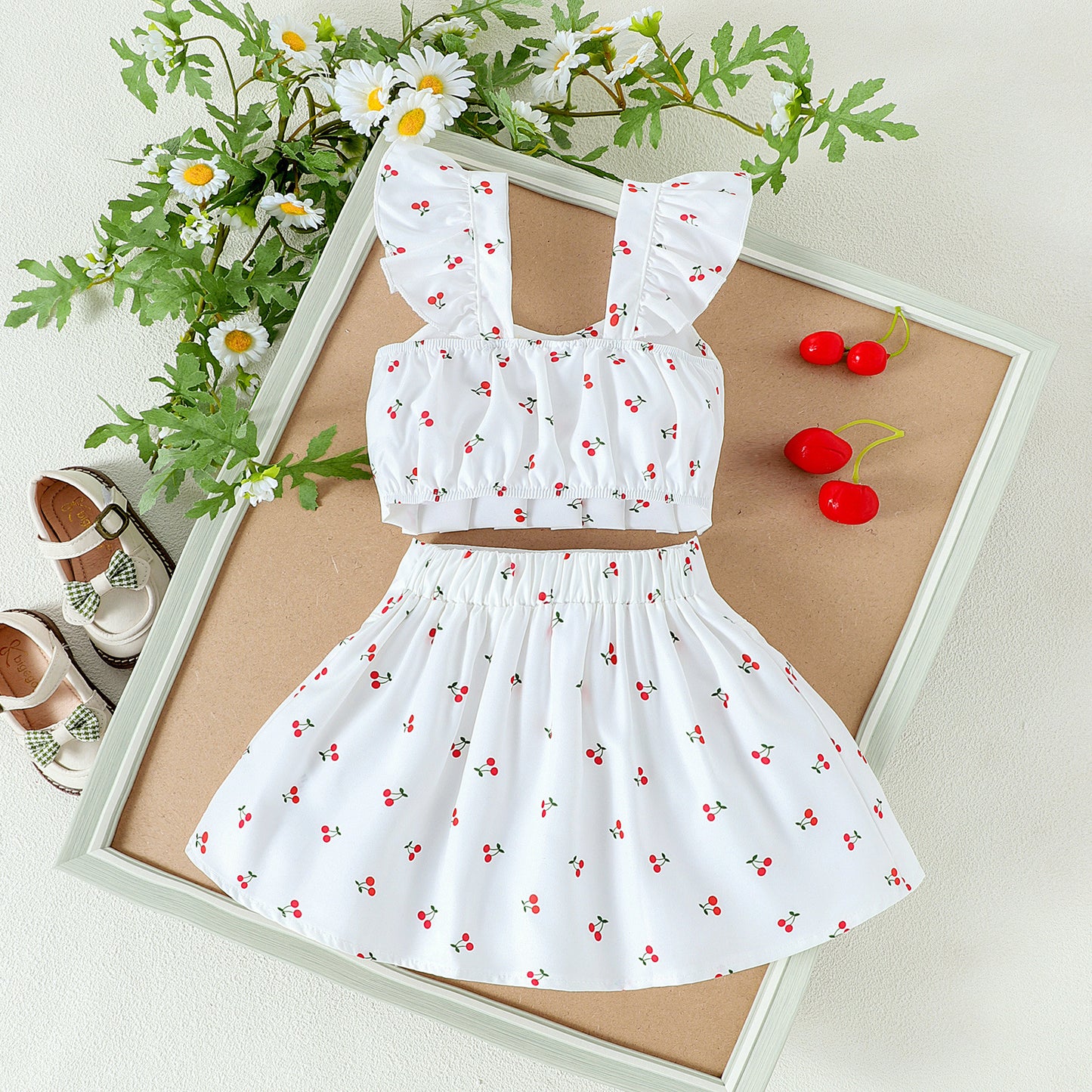 Baby Girl's Pleated Dress 2pcs set