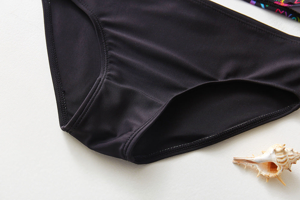 Girls' Oblique One-Shoulder Swimsuit