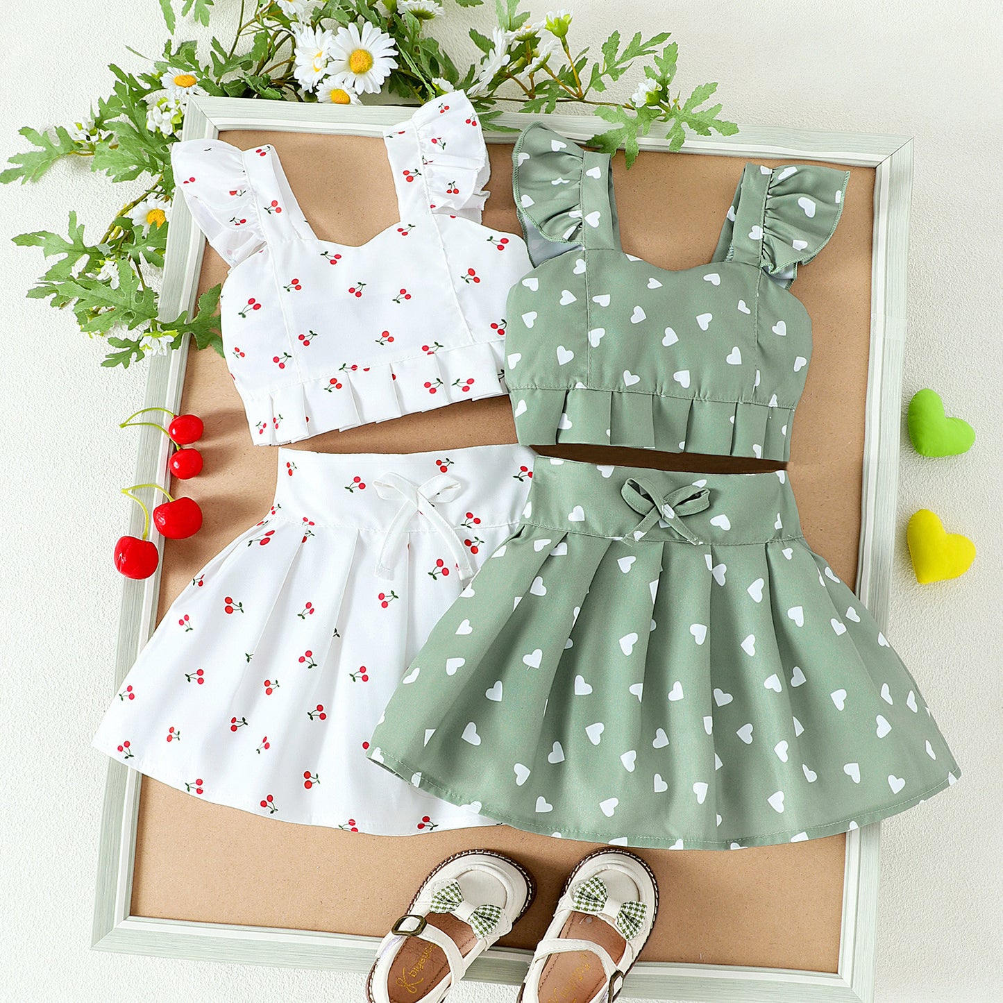 Baby Girl's Pleated Dress 2pcs set