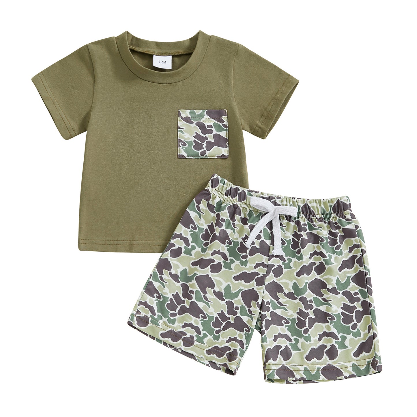 Boy's Old School Camo Outfit 2pcs set
