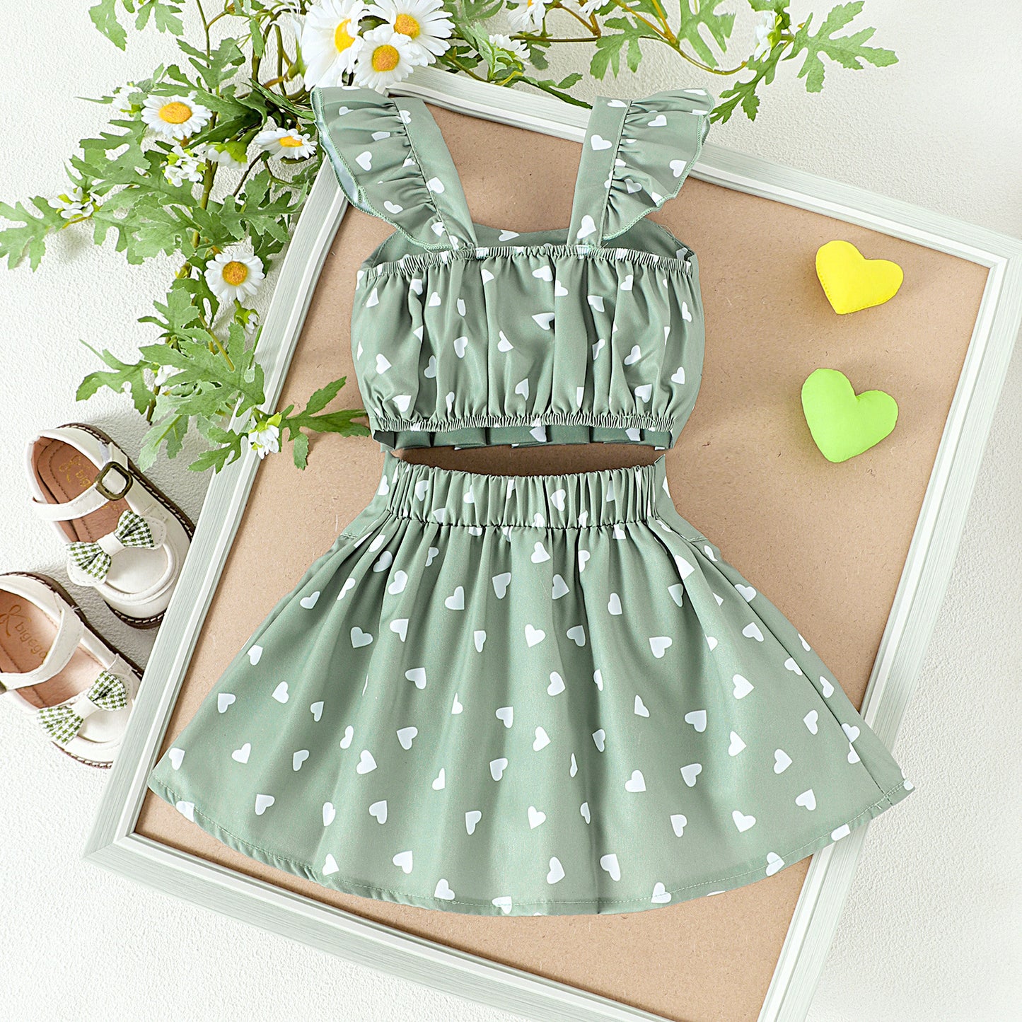 Baby Girl's Pleated Dress 2pcs set