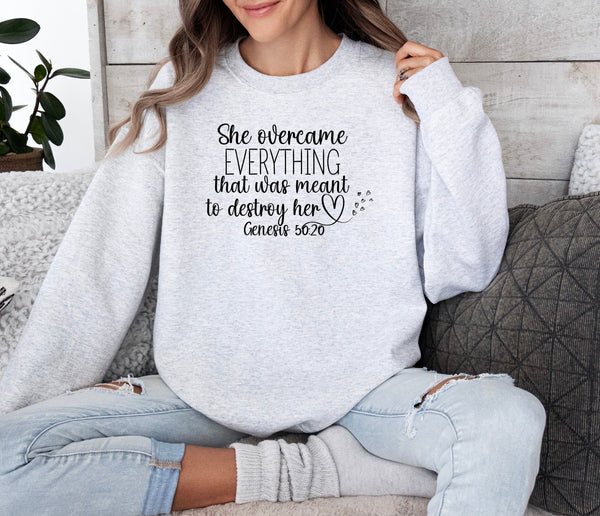Christian She Overcame Sweatshirt