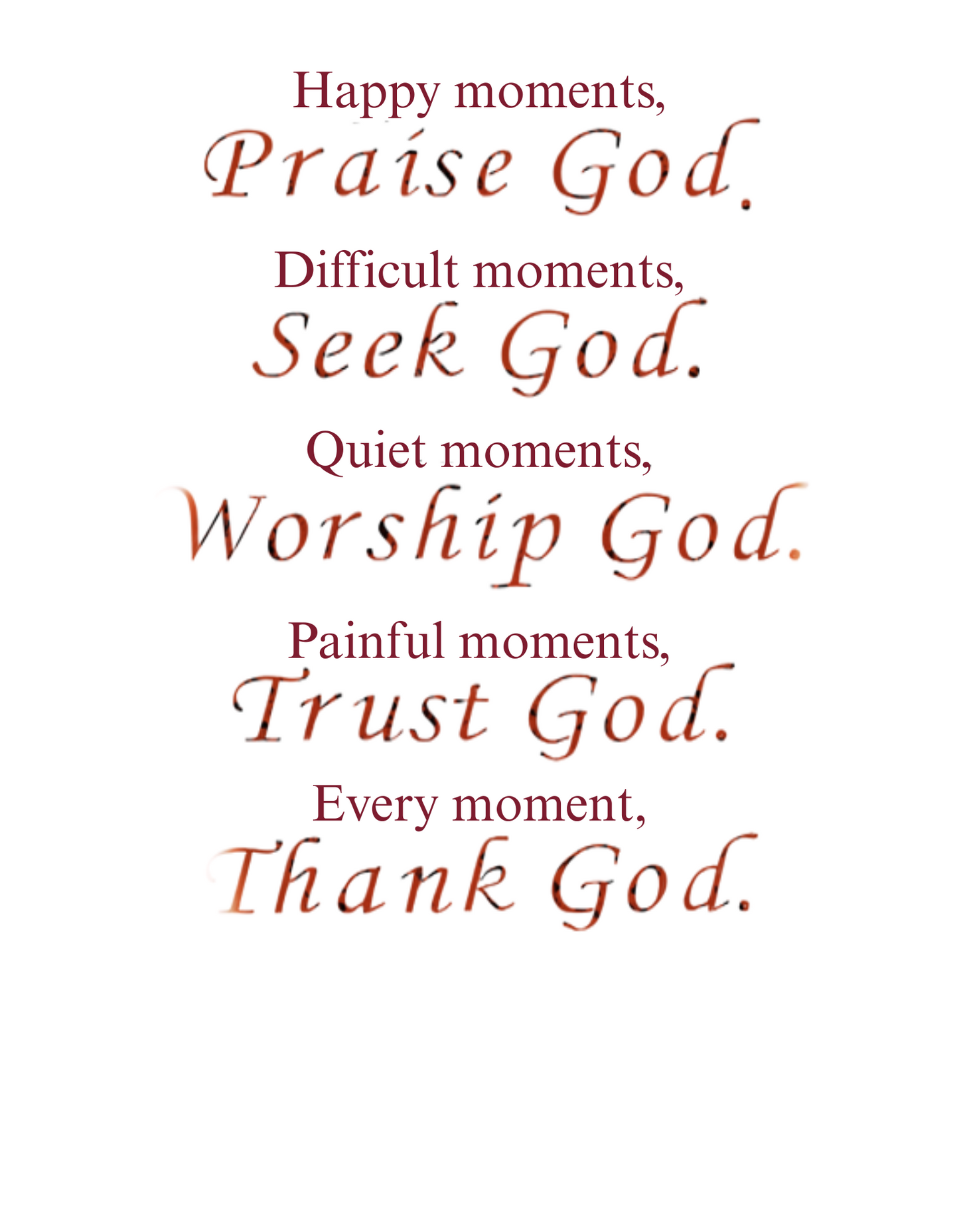 Praise Seek Worship Trust Thank God Wall Decals