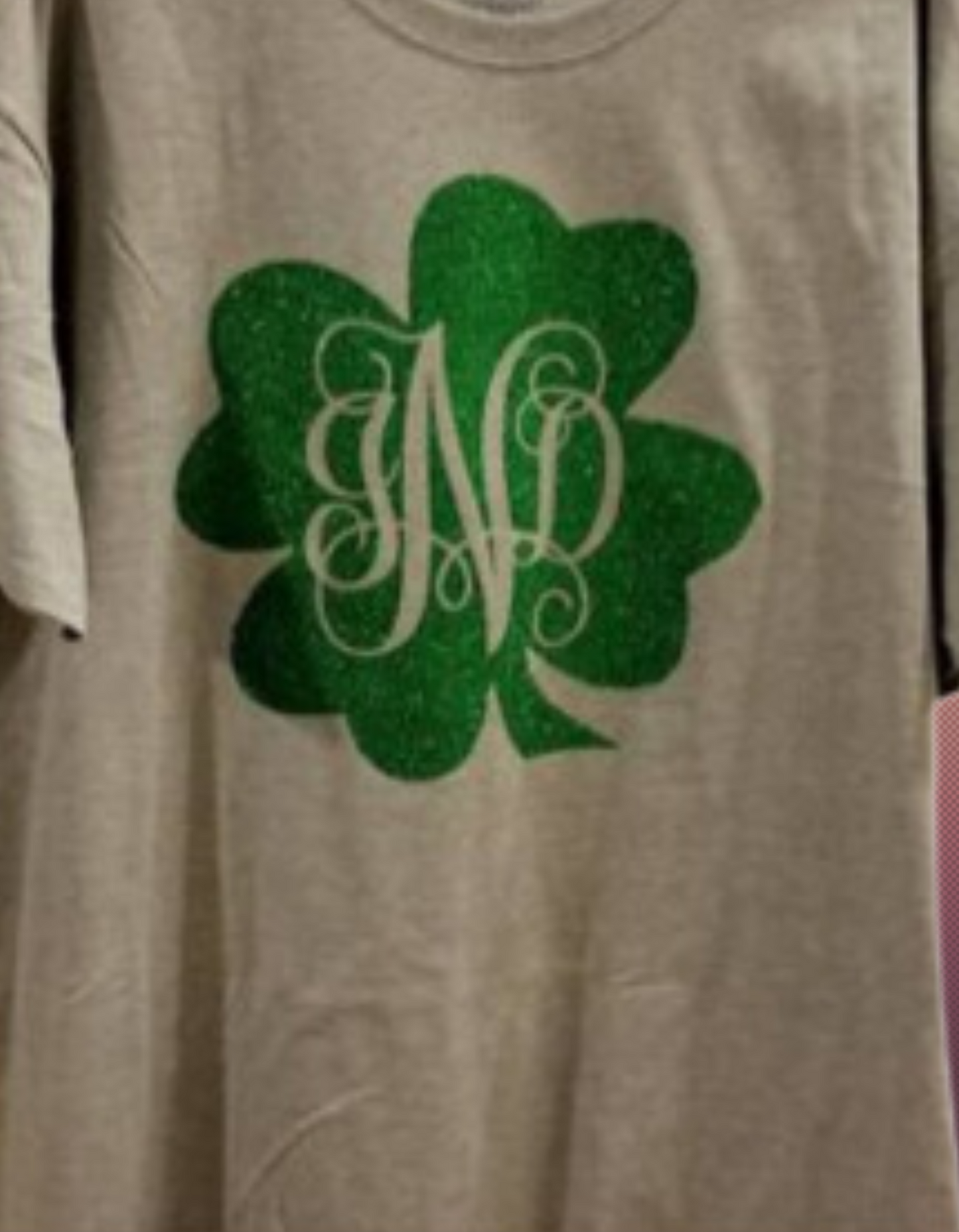 Glitter Clover Initial T-Shirt