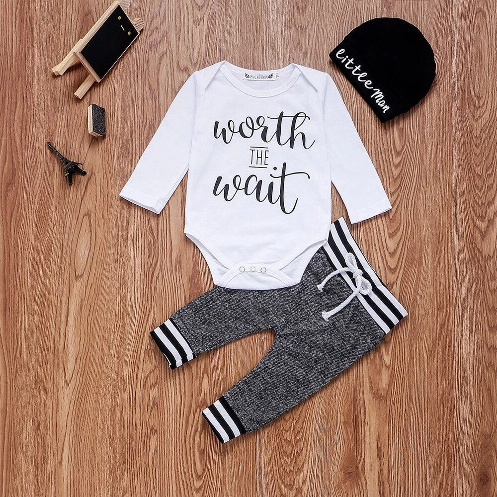 Baby Boy Worth The Wait Outfit 3pc set