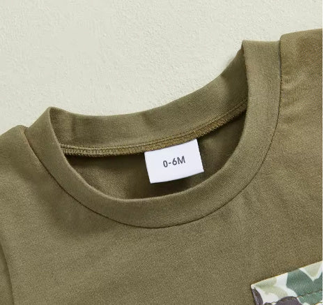 Boy's Old School Camo Outfit 2pcs set