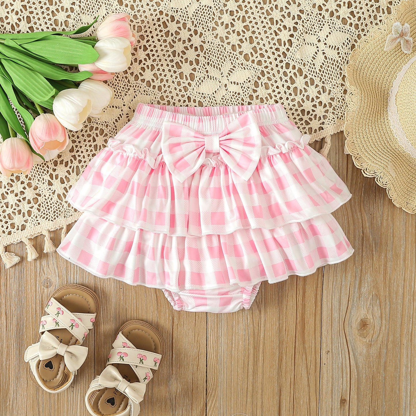 Daddy's Girl Plaid Outfit 3pcs set