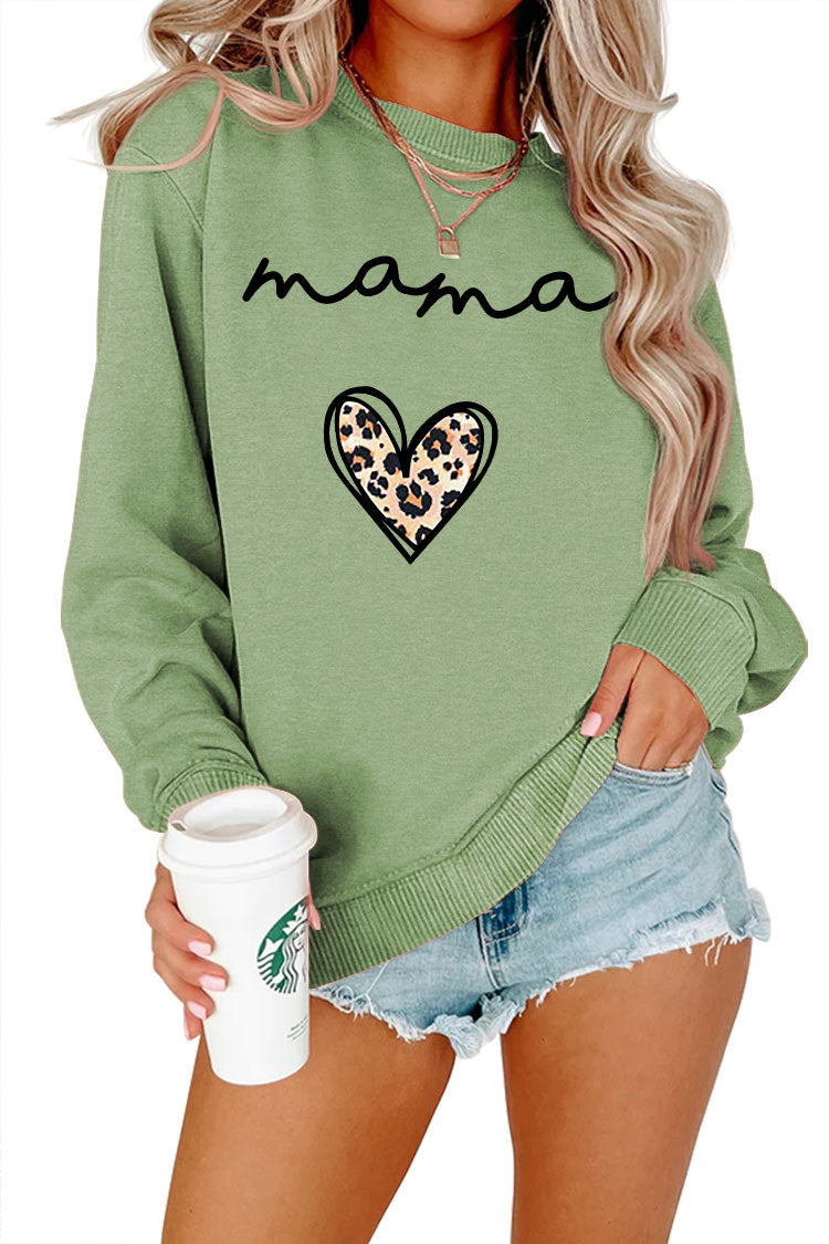 Mama Leopard Heart Sweatshirt