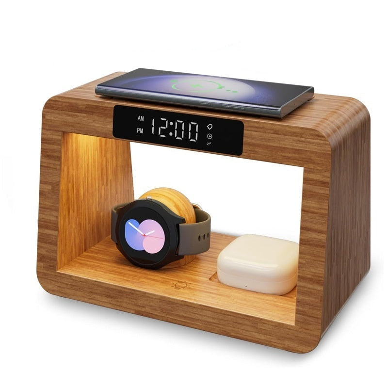 Multifunctional Bamboo Wireless Charger