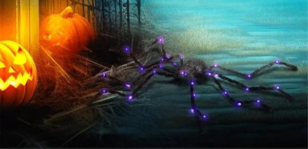 Lighted Black Spider Decor