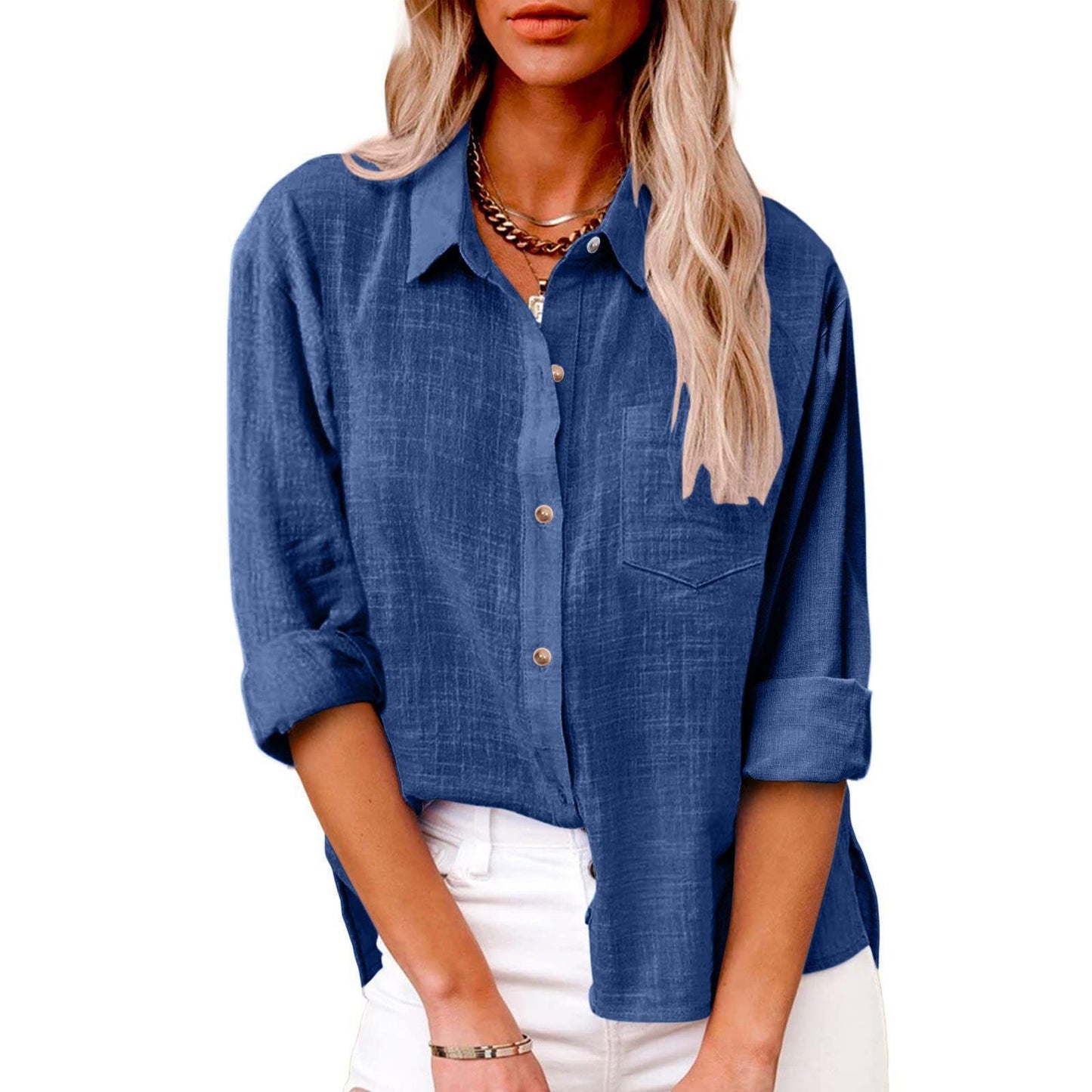 Women's Linen Button-Down Shirt