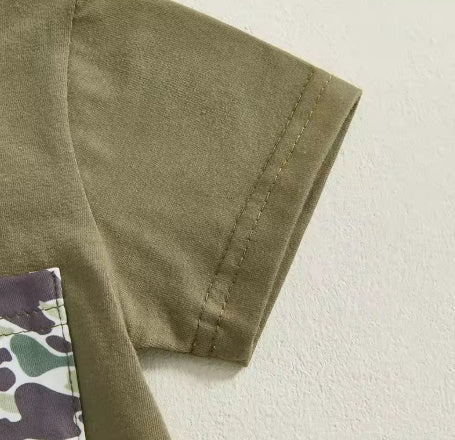 Boy's Old School Camo Outfit 2pcs set