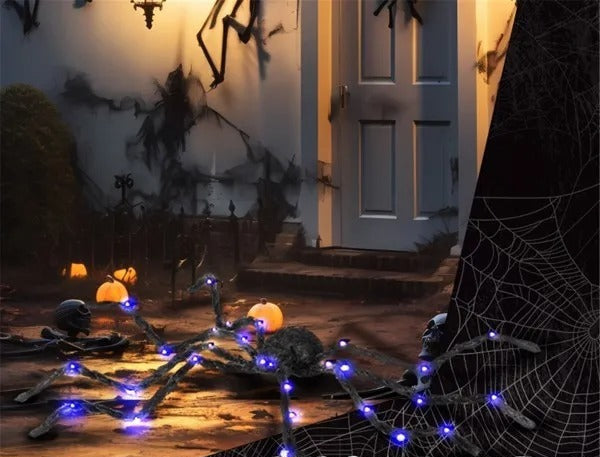 Lighted Black Spider Decor