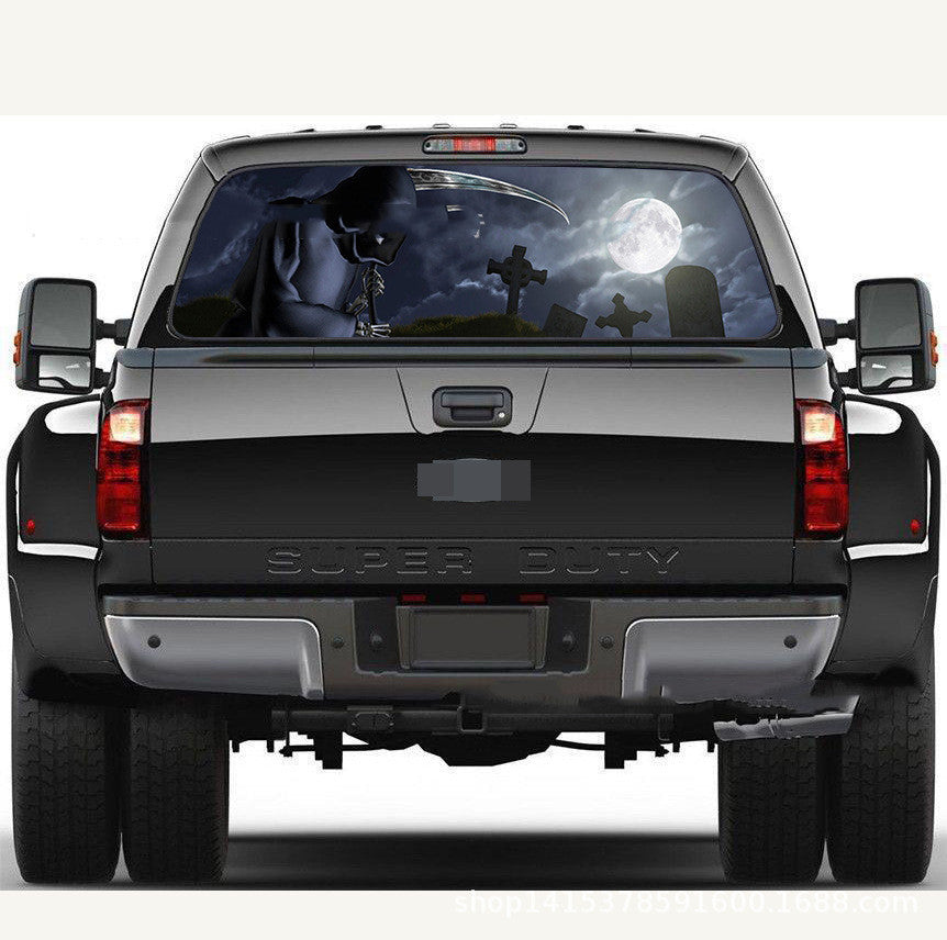 Grim Reaper Vehicle Rear Glass Sticker
