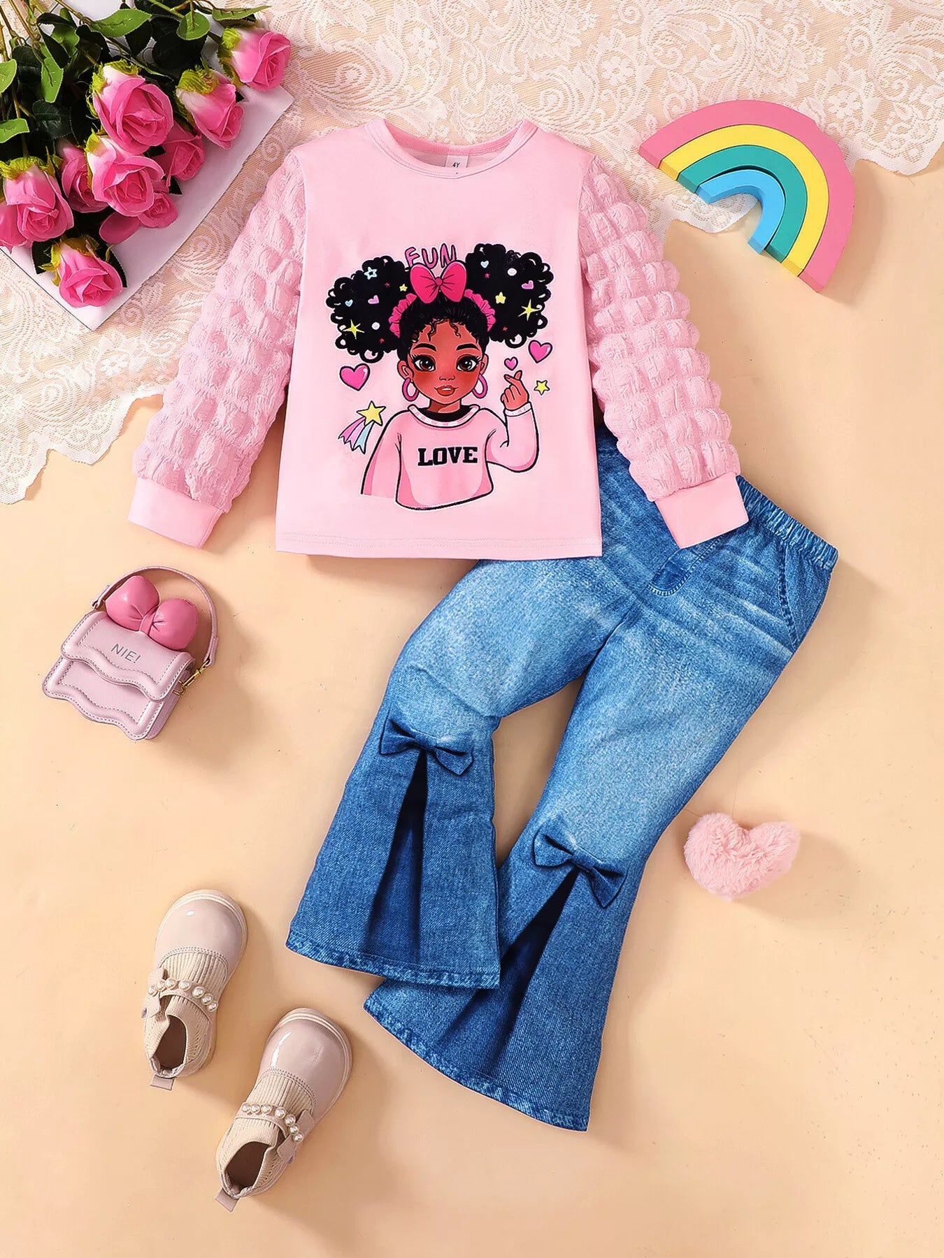 Girl's Fun Love Outfit 2pcs set