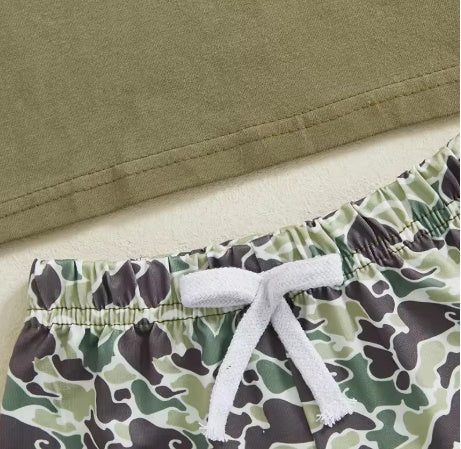 Boy's Old School Camo Outfit 2pcs set