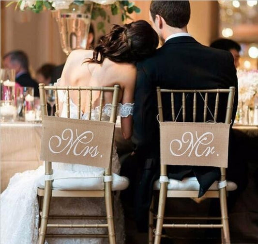 Bride & Groom Wedding Chair Decor