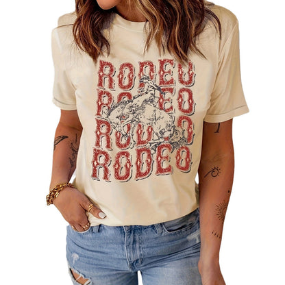 Women's Round Neck Print T-shirt