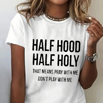 Women's Round Neck Print T-shirt