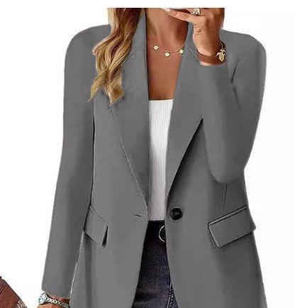 Women's Lapel Button Jacket