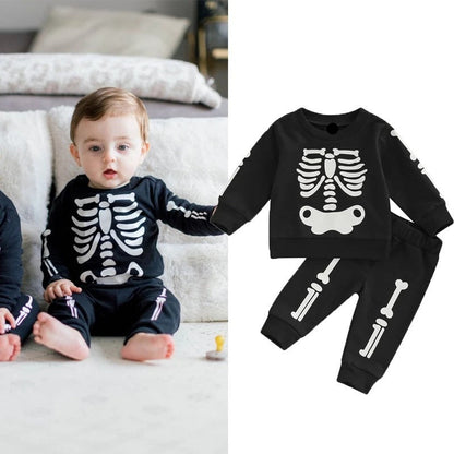 Baby's Skeleton Sweatsuit Outfit 2pcs set