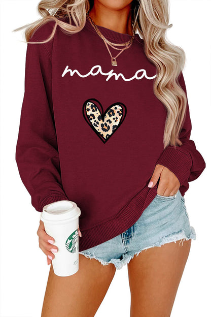 Mama Leopard Heart Sweatshirt