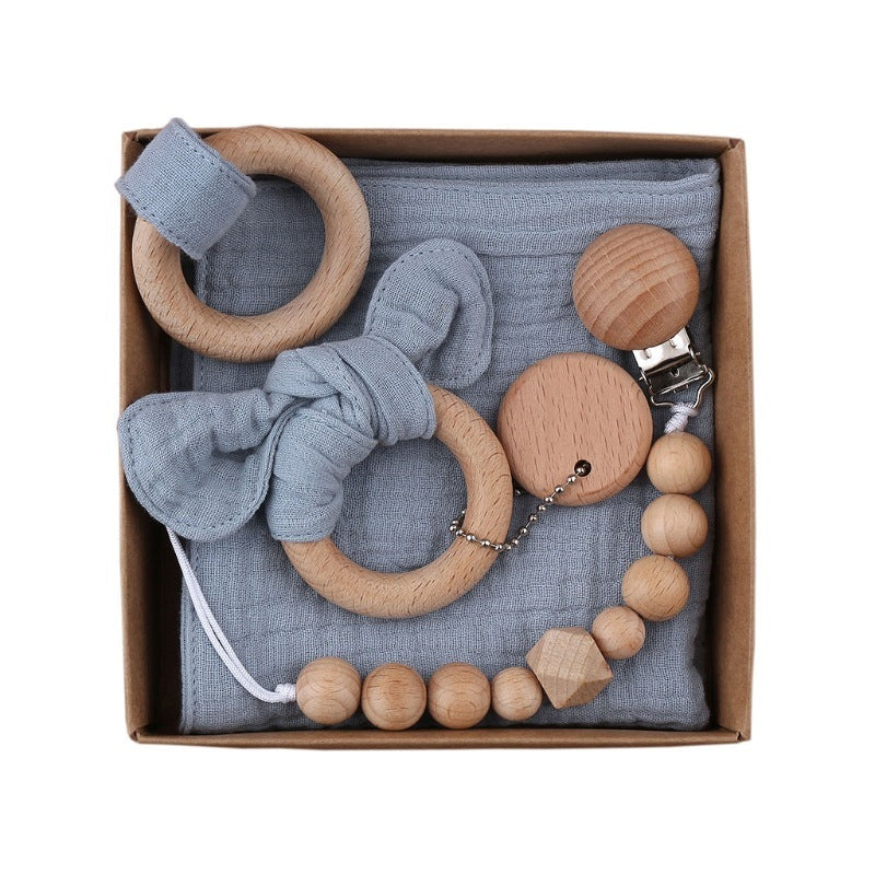 Baby Muslin Wooden Gift Sets