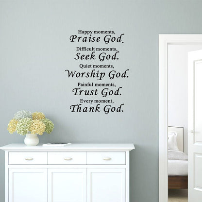 Praise Seek Worship Trust Thank God Wall Decals