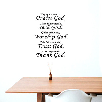 Praise Seek Worship Trust Thank God Wall Decals