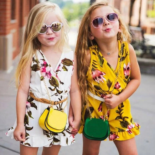 Girl's Floral Sleeveless Jumpsuit