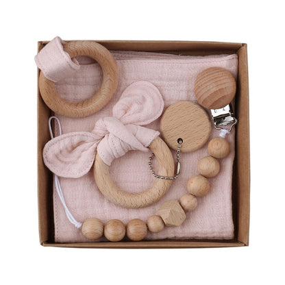 Baby Muslin Wooden Gift Sets