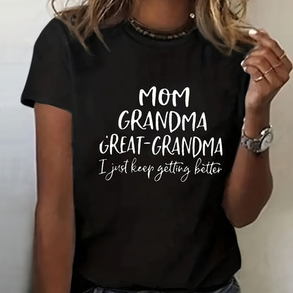 Women's Round Neck Print T-shirt